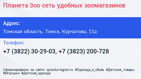 Планета Зоо сеть удобных зоомагазинов - визитка