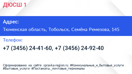 ДЮСШ 1 - визитка