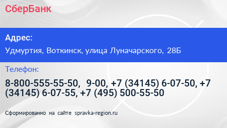 СберБанк - визитка