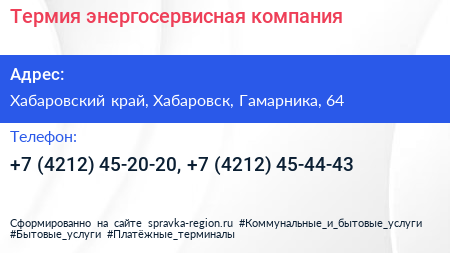 Термия энергосервисная компания - визитка