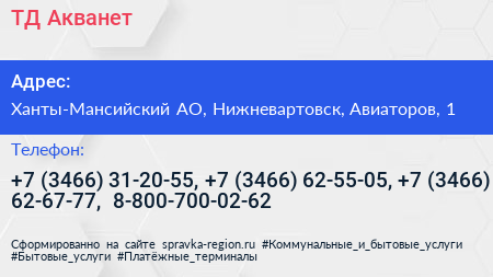 ТД Акванет - визитка