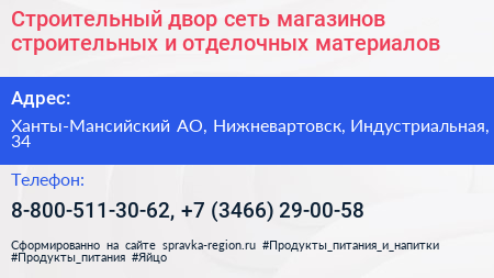 Строительный двор сеть магазинов строительных и отделочных материалов - визитка