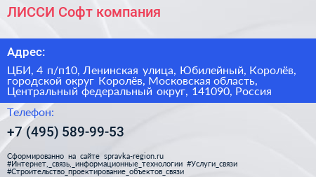 ЛИССИ Софт компания - визитка