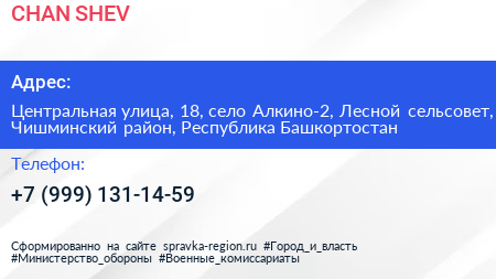 CHAN SHEV - визитка