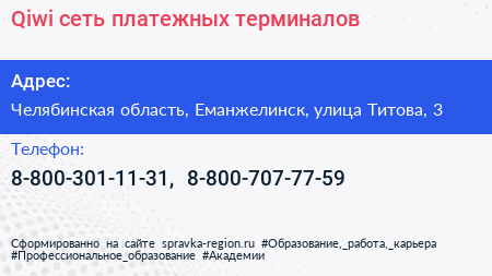 Qiwi сеть платежных терминалов - визитка