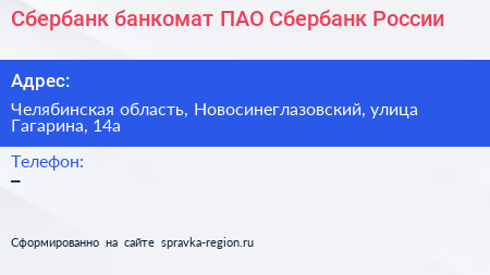 Сбербанк банкомат ПАО Сбербанк России - визитка