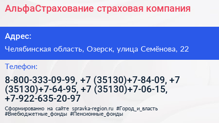 АльфаСтрахование страховая компания - визитка