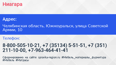 Ниагара - визитка