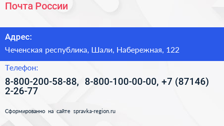 Почта России - визитка