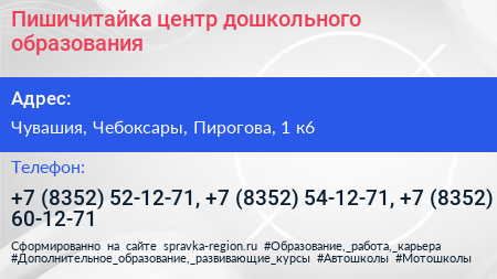 Пишичитайка центр дошкольного образования - визитка