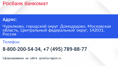 Росбанк банкомат - визитка
