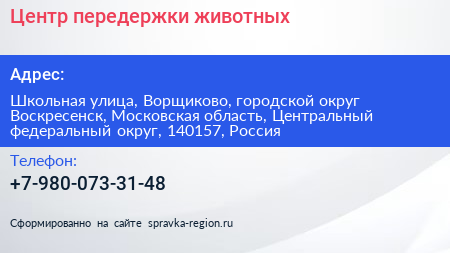 Центр передержки животных - визитка