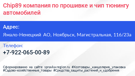 Нажмите, чтобы скачать визитку Chip89 компания по прошивке и чип тюнингу автомобилей - визитка