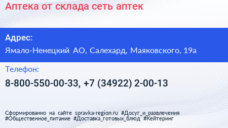 Аптека от склада сеть аптек - визитка