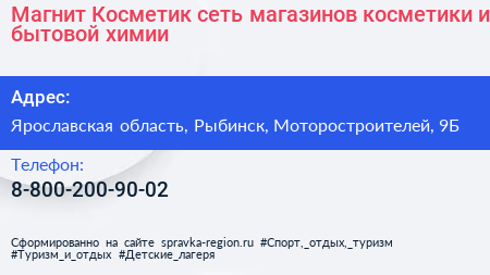 Магнит Косметик сеть магазинов косметики и бытовой химии - визитка