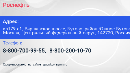 Роснефть - визитка