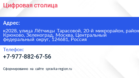 Цифровая столица - визитка