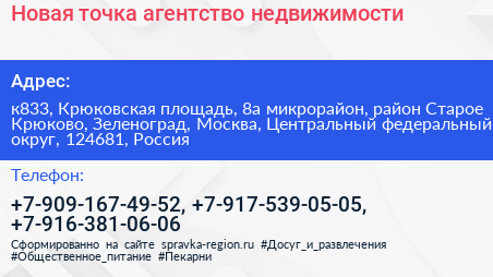 Новая точка агентство недвижимости - визитка