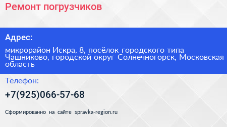 Ремонт погрузчиков - визитка