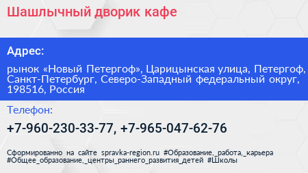 Шашлычный дворик кафе - визитка