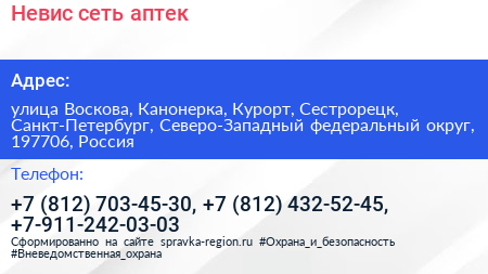 Невис сеть аптек - визитка