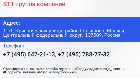 STT группа компаний - визитка