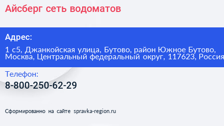 Айсберг сеть водоматов - визитка