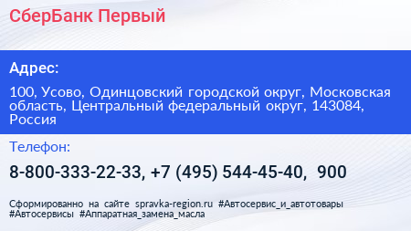 СберБанк Первый - визитка