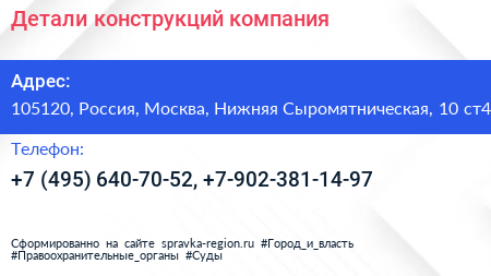 Детали конструкций компания - визитка