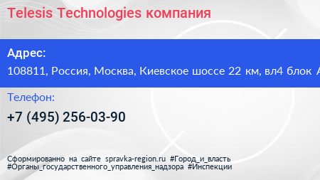 Telesis Technologies компания - визитка