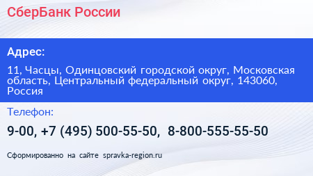 СберБанк России - визитка