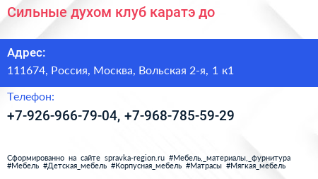 Сильные духом клуб каратэ до - визитка