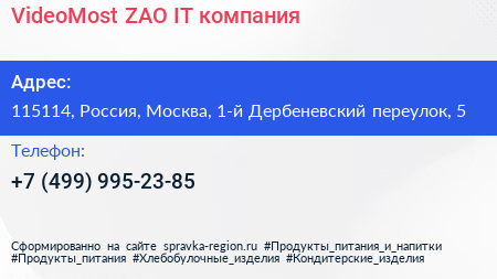 VideoMost ZAO IT компания - визитка