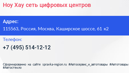 Ноу Хау сеть цифровых центров - визитка