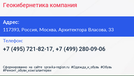 Геокибернетика компания - визитка