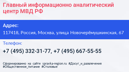 Главный информационно аналитический центр МВД РФ - визитка