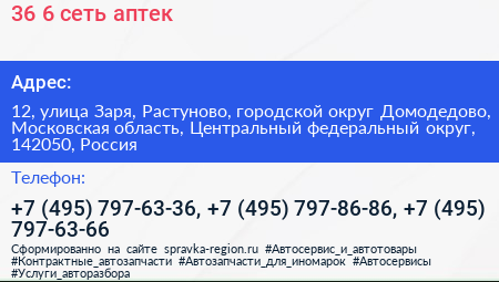 36 6 сеть аптек - визитка