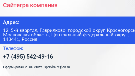 Сайтегра компания - визитка