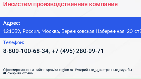 Инсистем производственная компания - визитка