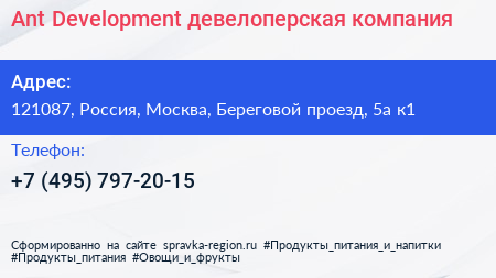 Ant Development девелоперская компания - визитка