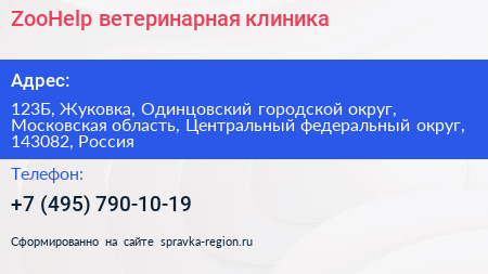 ZooHelp ветеринарная клиника - визитка