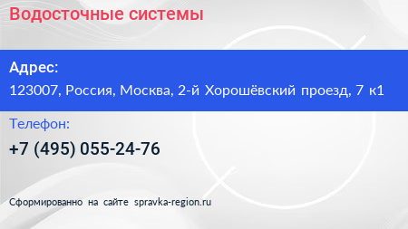 Водосточные системы - визитка