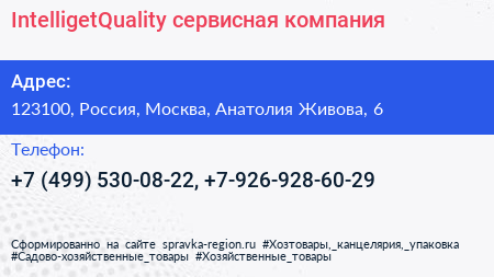 IntelligetQuality сервисная компания - визитка