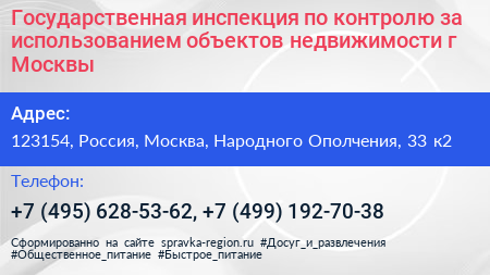 Государственная инспекция по контролю за использованием объектов недвижимости г Москвы - визитка