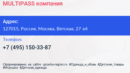 MULTIPASS компания - визитка