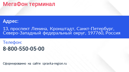 МегаФон терминал - визитка