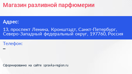 Магазин разливной парфюмерии - визитка