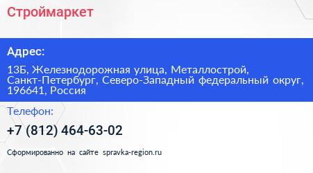 Строймаркет - визитка