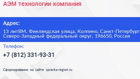 АЭМ технологии компания - визитка