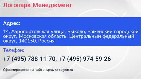 Логопарк Менеджмент - визитка